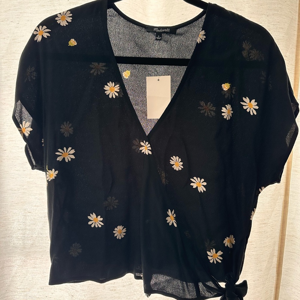 Madewell Black Floral  Top